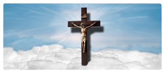 DNSEMP-L-107-BL Crusifix Clouds Blue